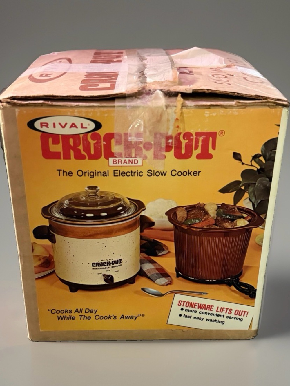 VTG 1970’s Rival Crockpot Model 3150 Almond Woodtone NEW IN BOX 3.5qt NOS!